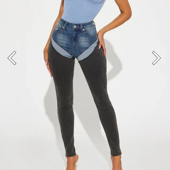 Colorblock Skinny Jeans - Picture 3 of 3